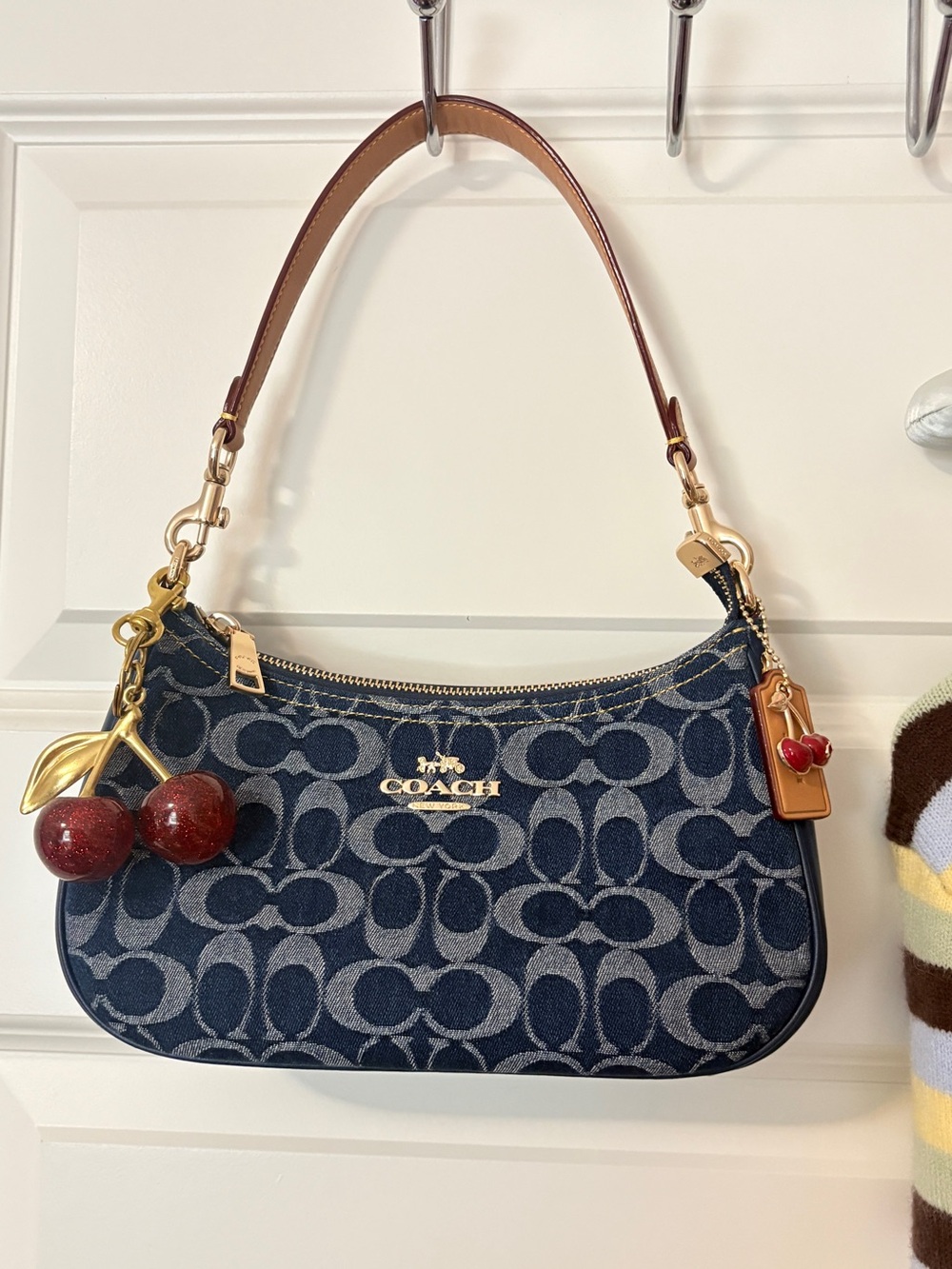 Coach Teri Denim Signature Shoulder Bag